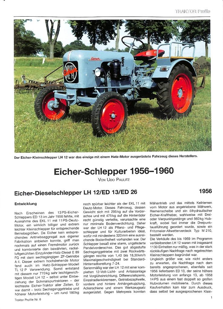 EICHER TRACTOREN 1956-1960, Verzenden, Nieuw, Udo Paulitz, Tractor en Landbouw