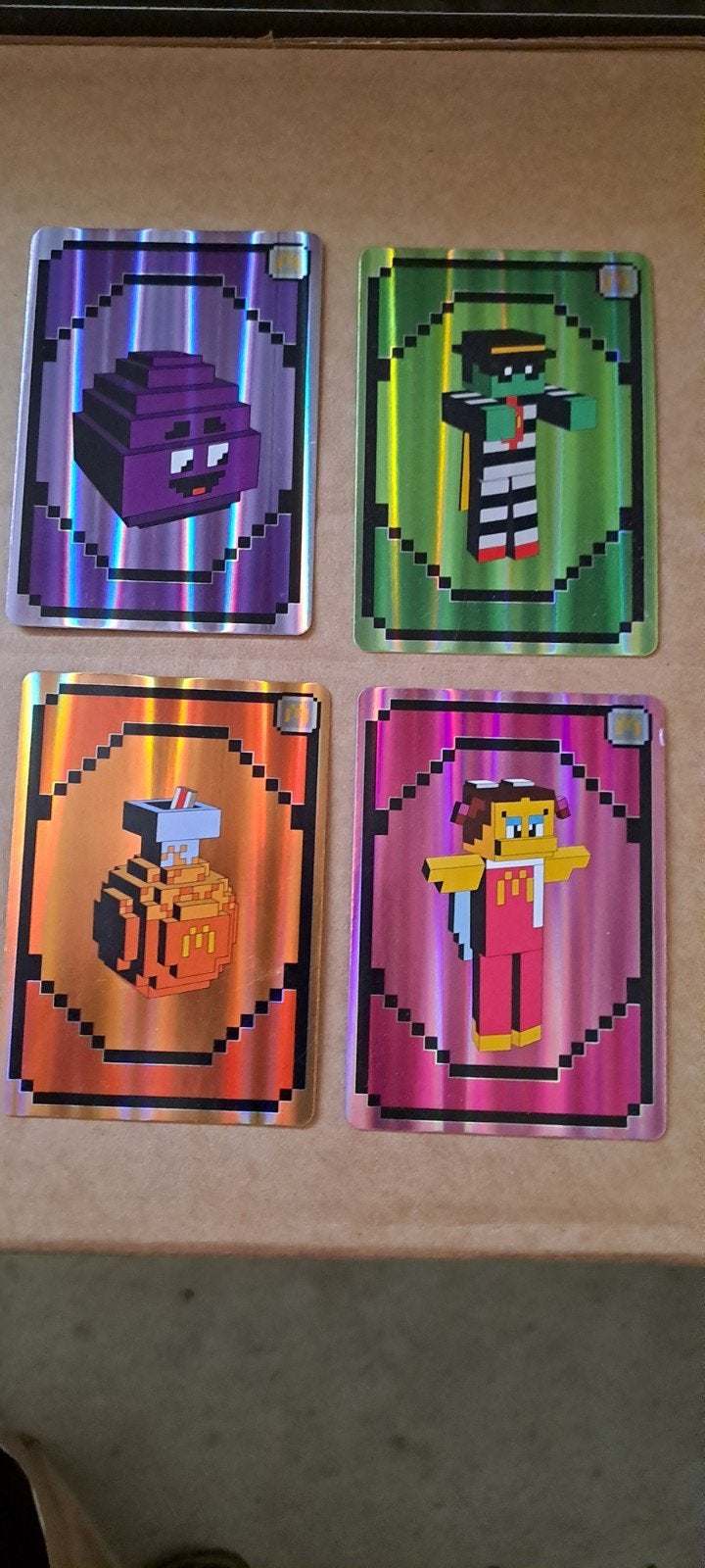 4 stuls Mac Donalds Minecraft kaarten, Ophalen of Verzenden, Zo goed als nieuw