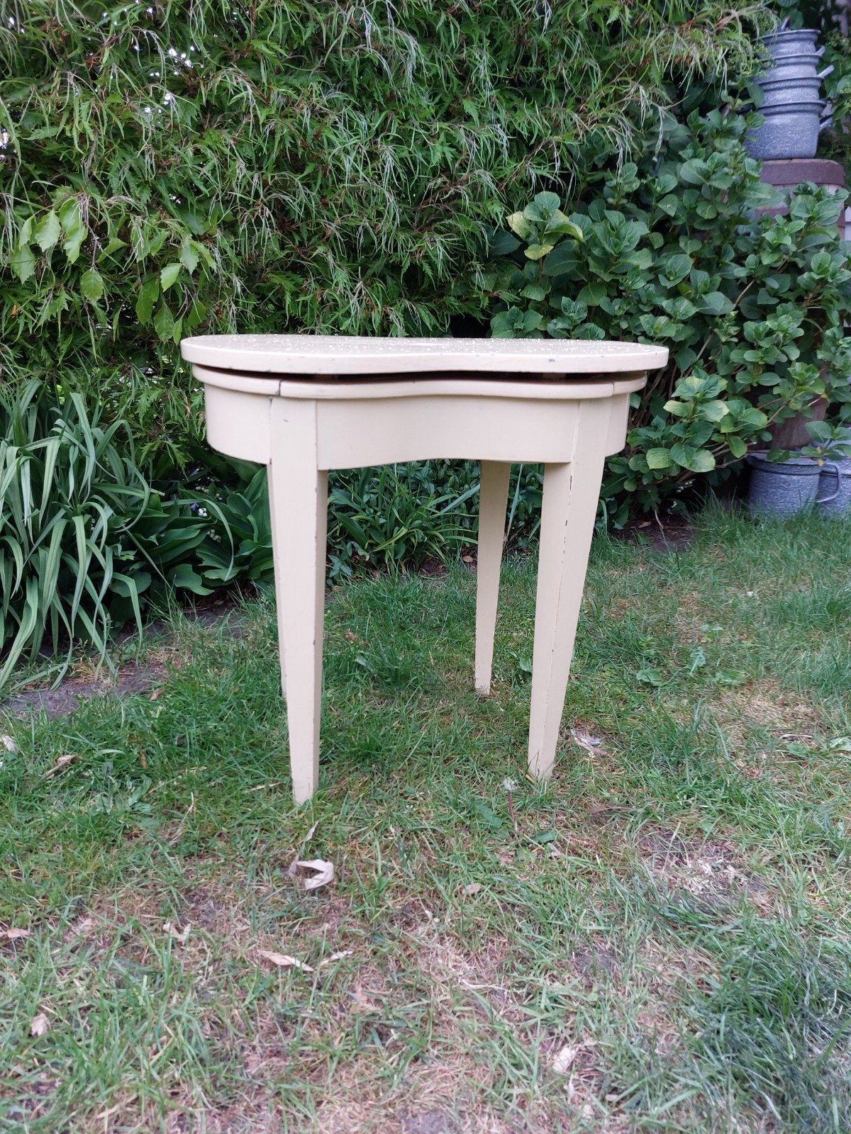Mooi oud brocant curiosa babybadje met standaard, Ophalen