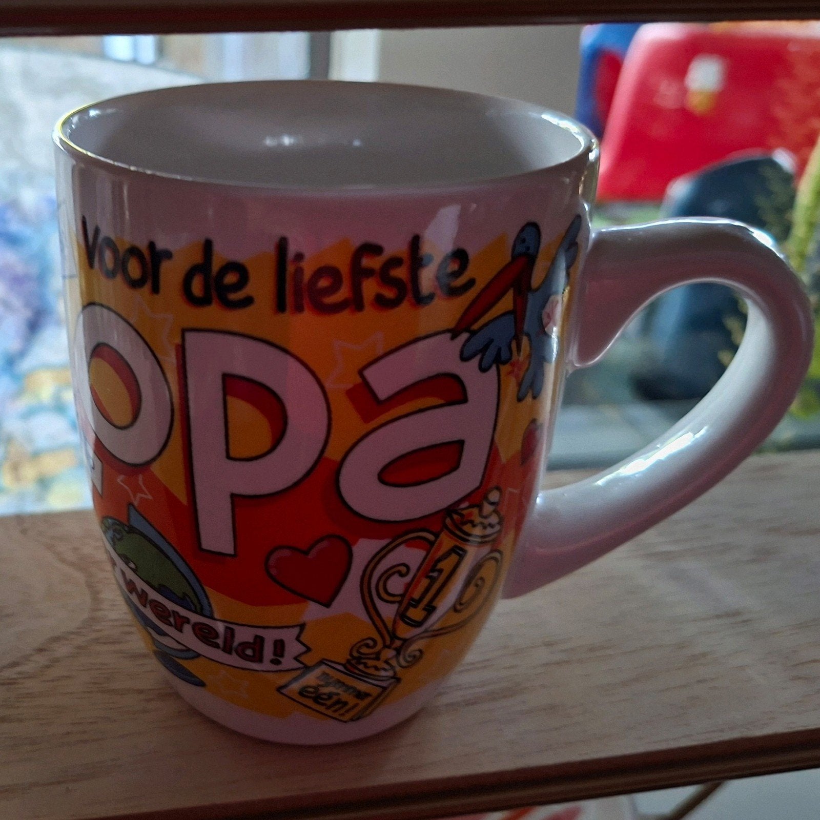 Mok 'Voor de liefste Opa' - Kleurrijk en Nieuw, Ophalen, Overige typen, Nieuw, Steen/keramiek