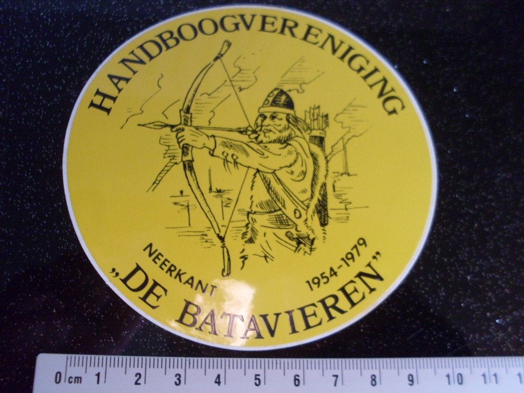 sticker handboogvereniging de batavieren neerkant logo, Verzenden, Zo goed als nieuw, Bedrijf of Vereniging
