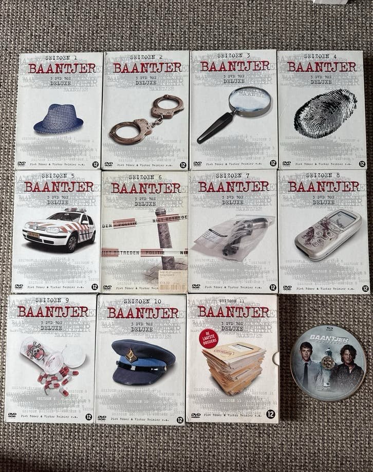 Baantjer Complete Serie Seizoenen 1 t/m 11 DVD Deluxe + film, Cd's en Dvd's, Nederlands, Zo goed als nieuw, Vanaf 12 jaar, Inclusief doosje