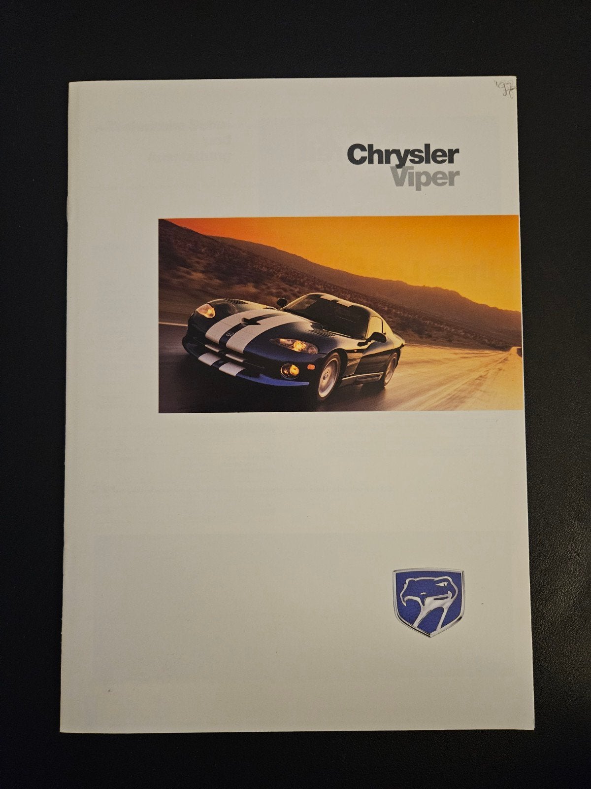 Brochure Chrysler Viper 1997, Ophalen of Verzenden, Zo goed als nieuw, Overige merken