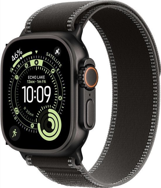 APPLE Watch Ultra 3 GPS+5G -49mm Black Ti- B Charcoal TL-M/L, Hoogte, Apple Watch ⌚️, Zwart, IOS