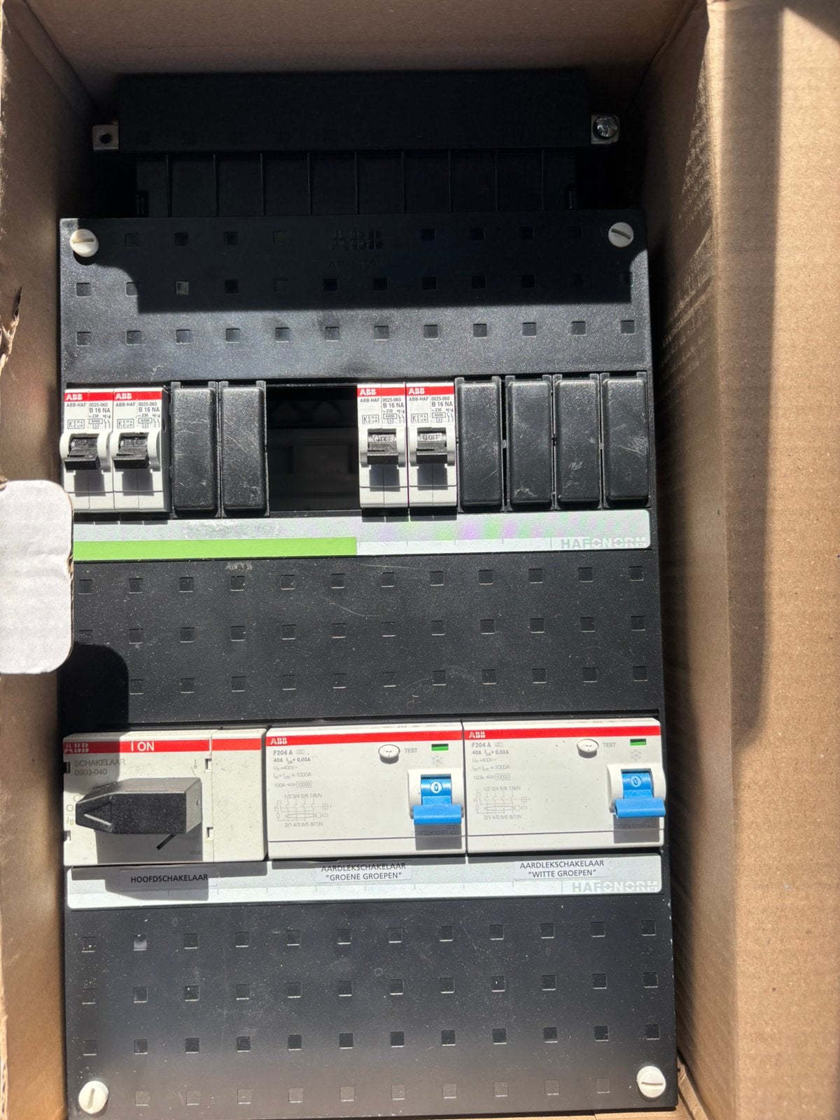 Abb 3 Fase Groepenkast., Doe-het-zelf en Verbouw, Elektra en Kabels, Ophalen of Verzenden, Zo goed als nieuw, Groepenkast