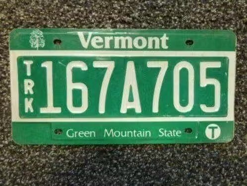 Kentekenplaat licenseplate Vermont 2 USA, Verzenden, Gebruikt, Auto's
