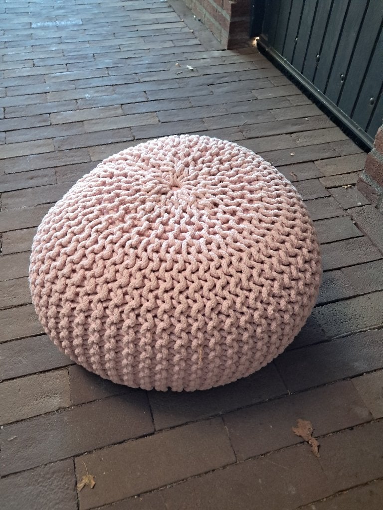 Roze poef, Ophalen, Minder dan 50 cm, Rond, Minder dan 50 cm