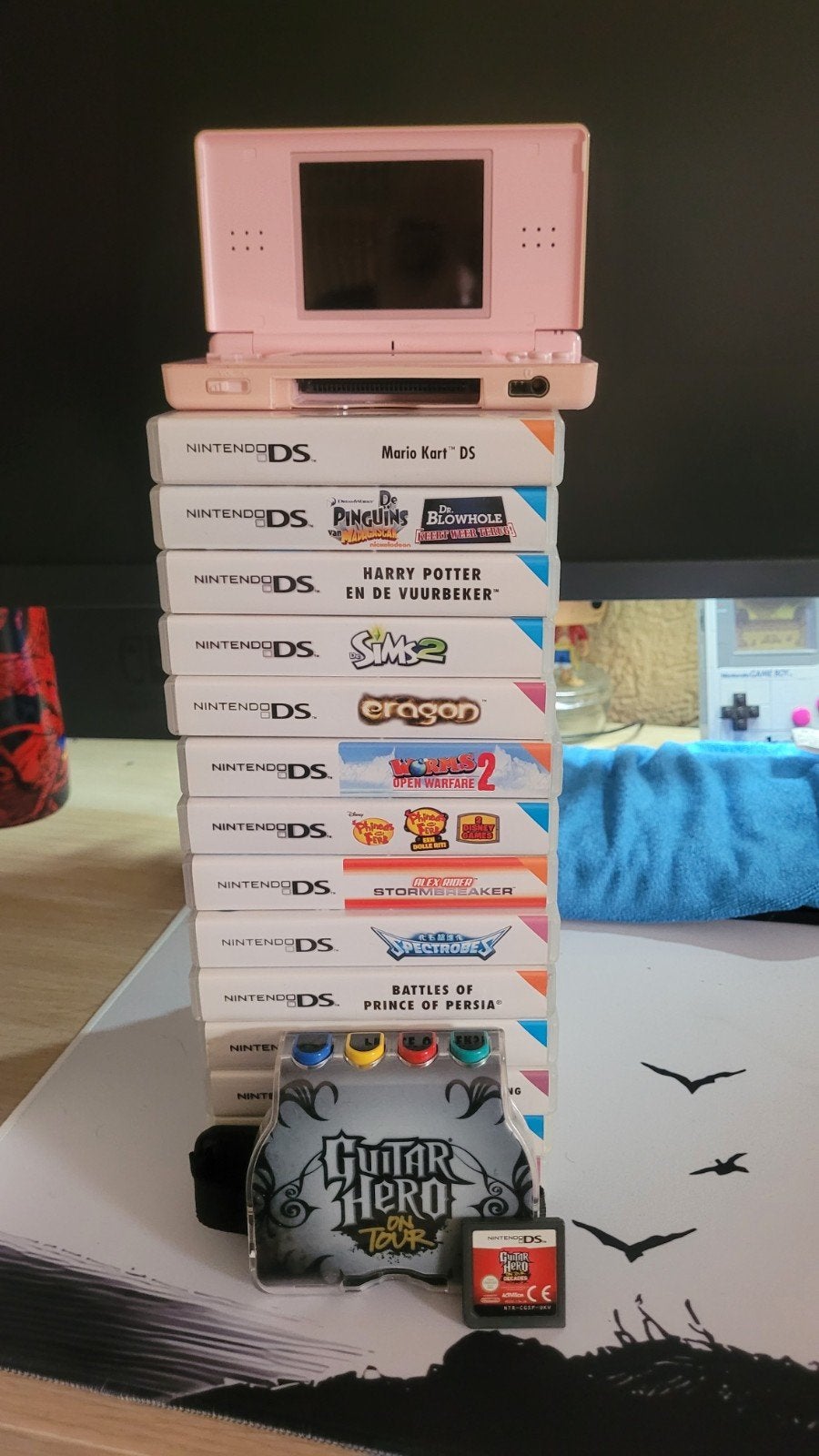 Roze Nintendo DS Lite met veel spellen, Spelcomputers en Games, Spelcomputers | Nintendo DS, Ophalen, Roze, DS Lite, Gebruikt