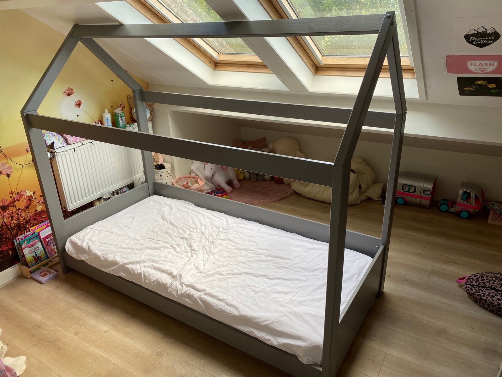 Heel leuk bedhuisje compleet, 200x90cm, 85 tot 100 cm, Zo goed als nieuw, 180 cm of meer, Ophalen