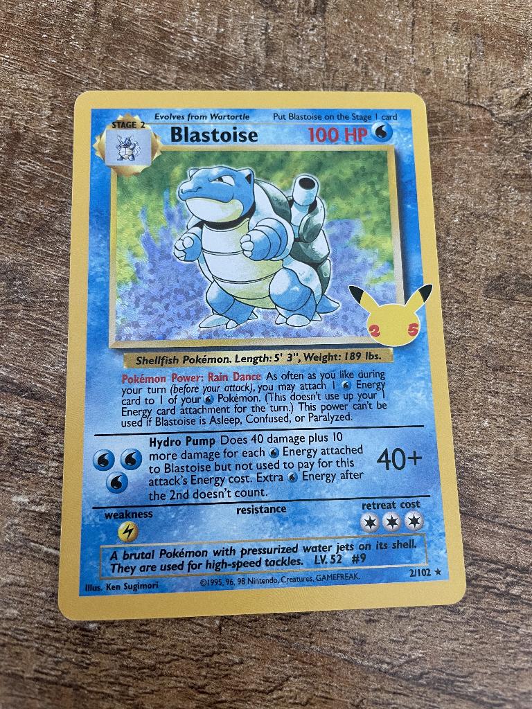 Blastoise pokemonkaart, Ophalen of Verzenden, Zo goed als nieuw, Losse kaart