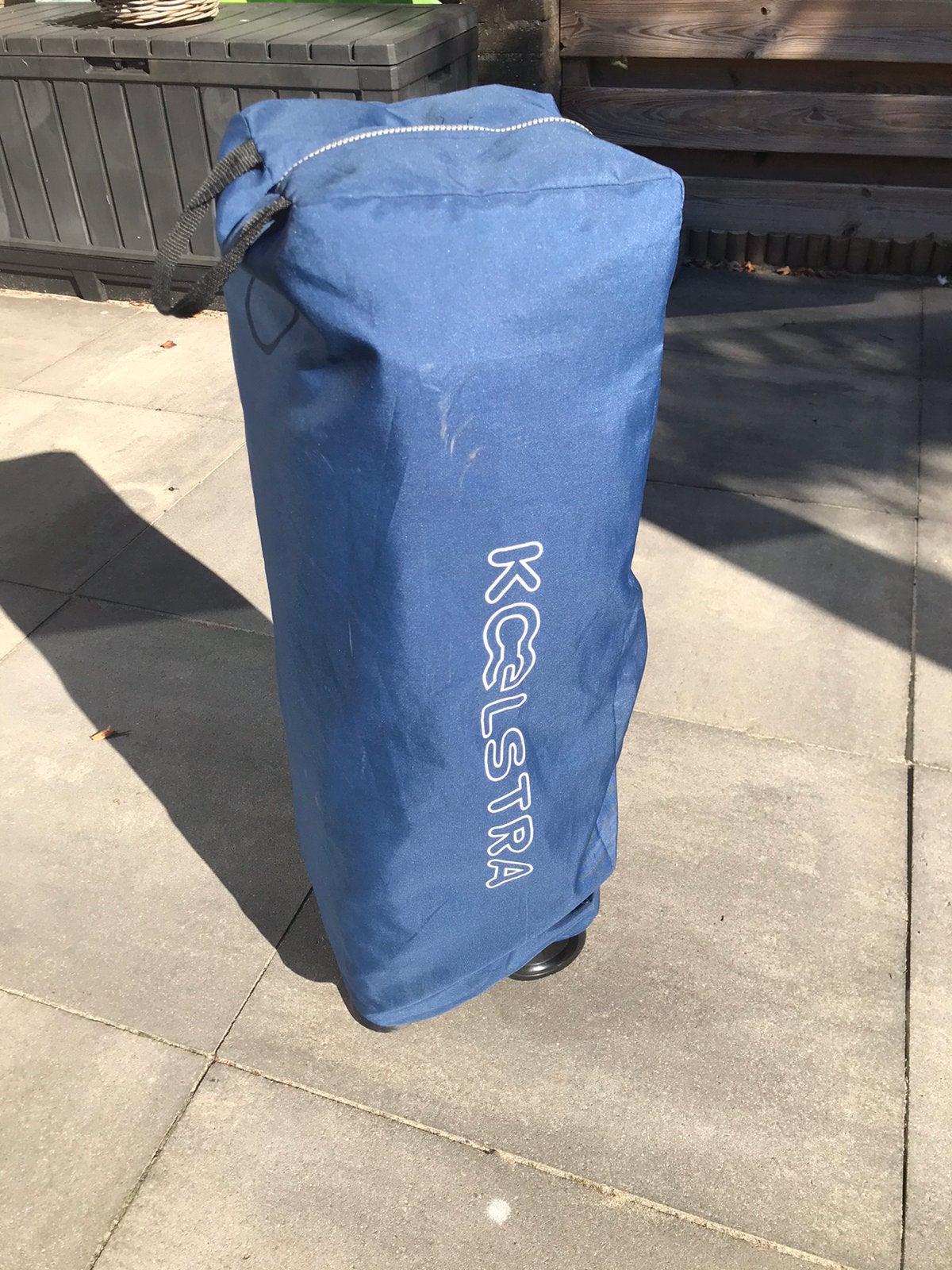 Koelstra camping bedje campingbedje inclusief matras, Ophalen, Zo goed als nieuw, Minder dan 140 cm, Matras