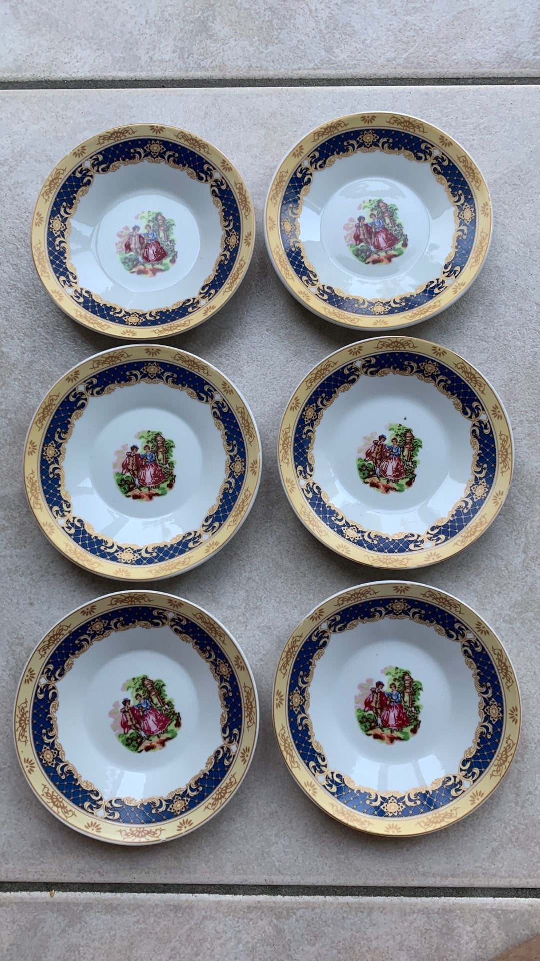 Yamasen Gold Collection 6x petitfour schaaltje VINTAGE, Ophalen of Verzenden