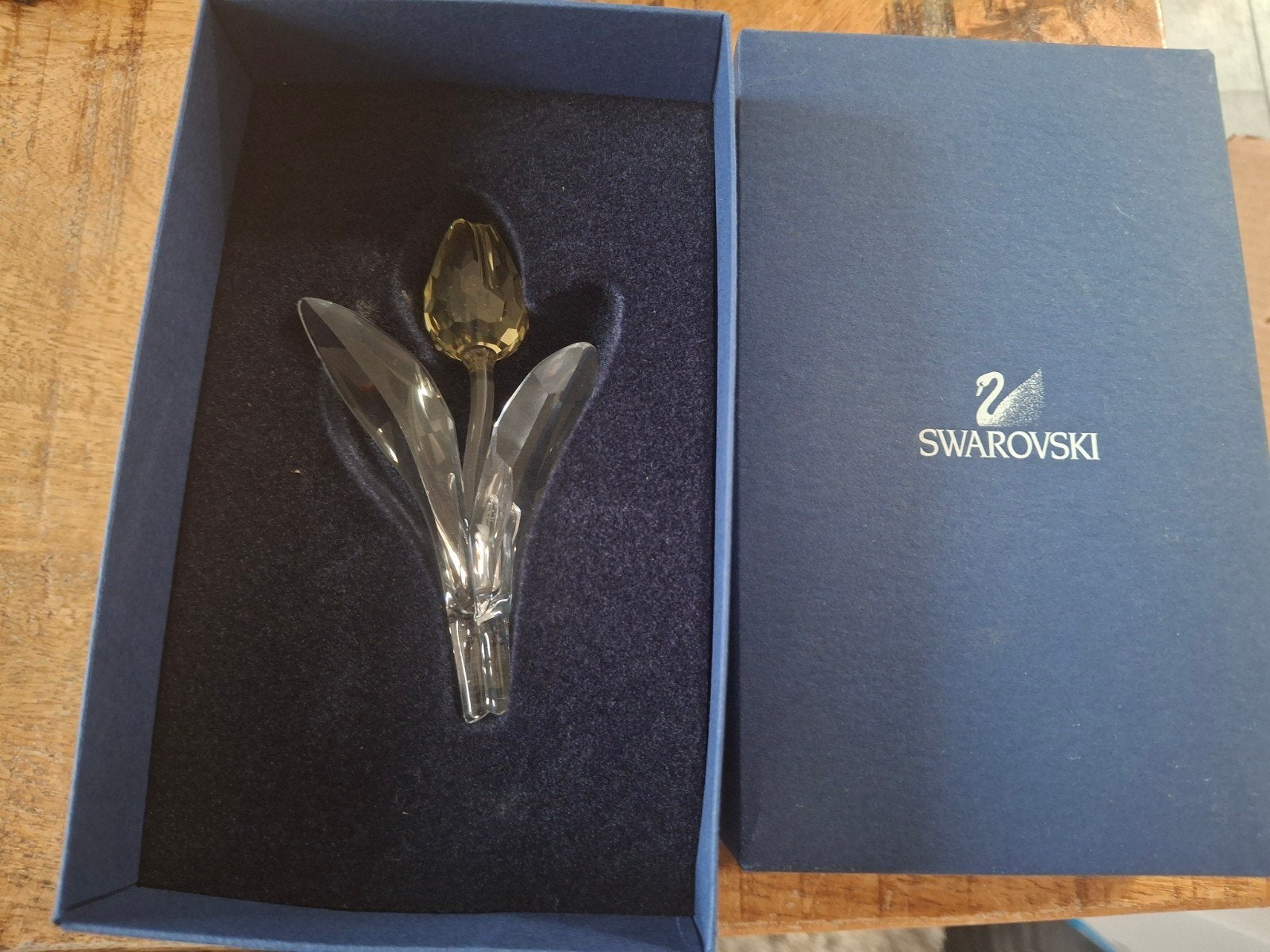 Swarovski gele tulp in doos, Verzamelen, Swarovski, Ophalen, Nieuw, Figuurtje