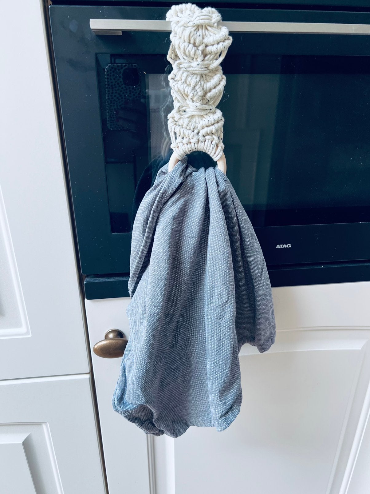 Zelfgemaakt macramé houder voor thee/keukendoek, Ophalen, Handgemaakt, Overige kleuren, Overige typen