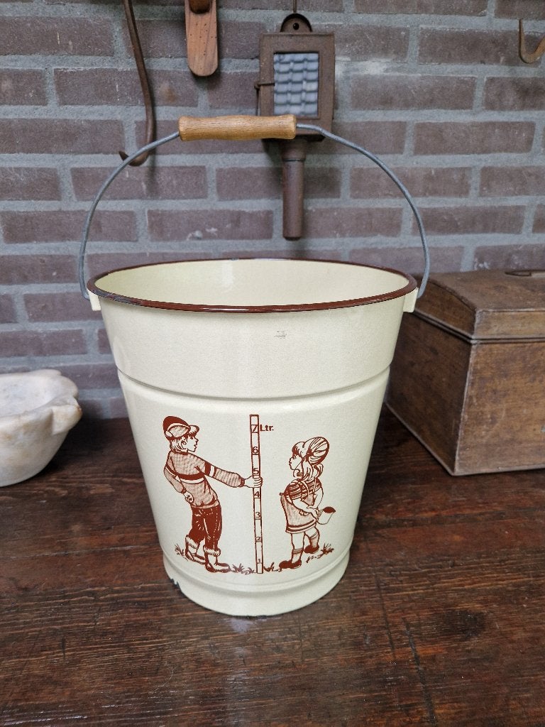 vintage emaille emmer, Ophalen of Verzenden