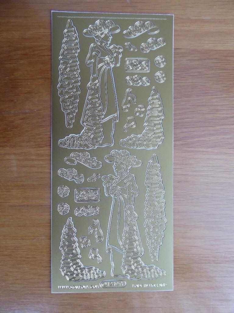 nr. 4001 - sticker vellen goud kleurig, Hobby en Vrije tijd, Ophalen of Verzenden, Nieuw, Overige thema's, Overige typen