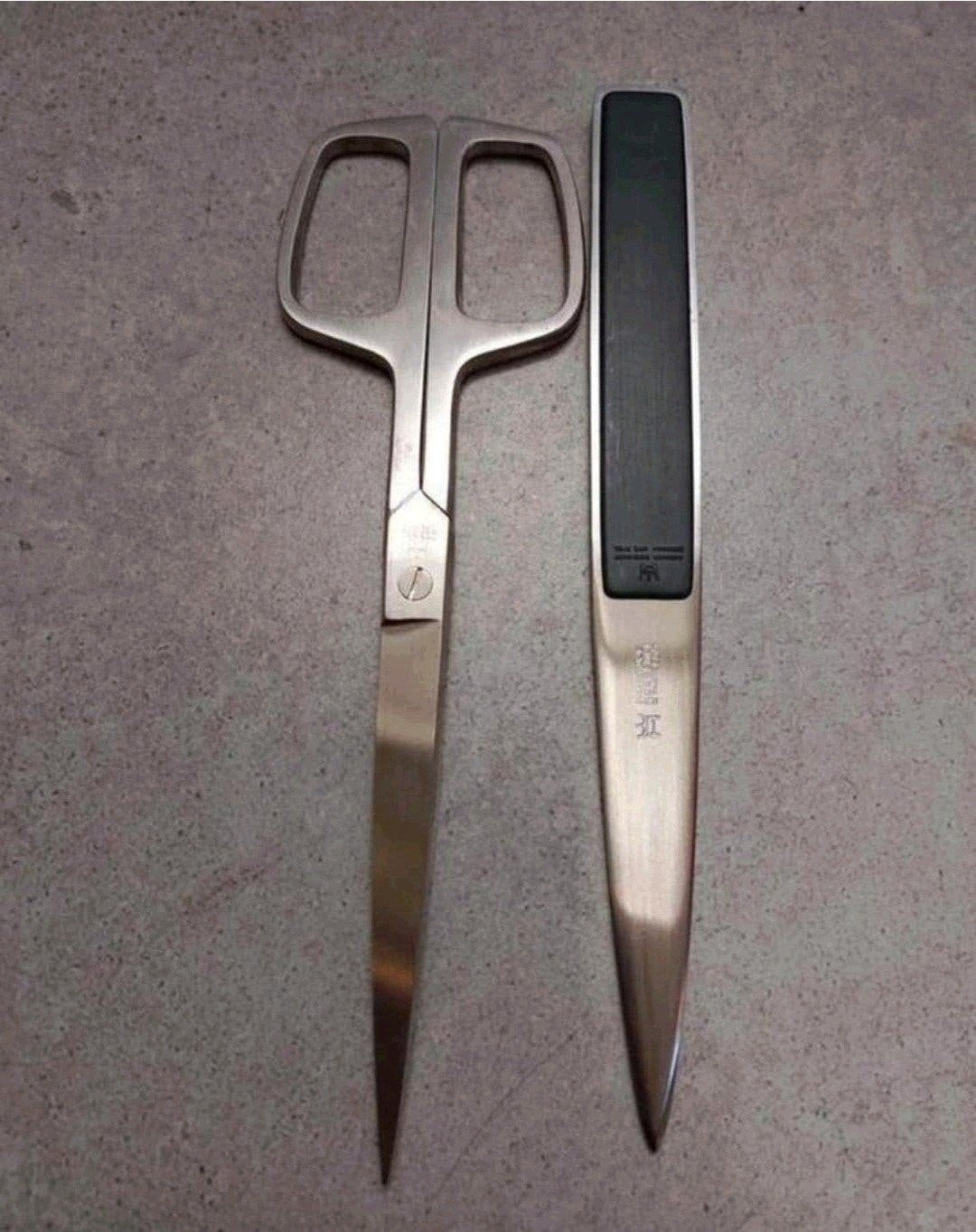 VINTAGE AACHEN DESIGN WEST-DUITSLAND RVS SCHAAR BRIEFOPENER, Ophalen of Verzenden