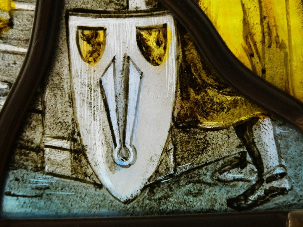 Glas in lood raamhanger Ridders heraldiek ridder schild, Ophalen of Verzenden