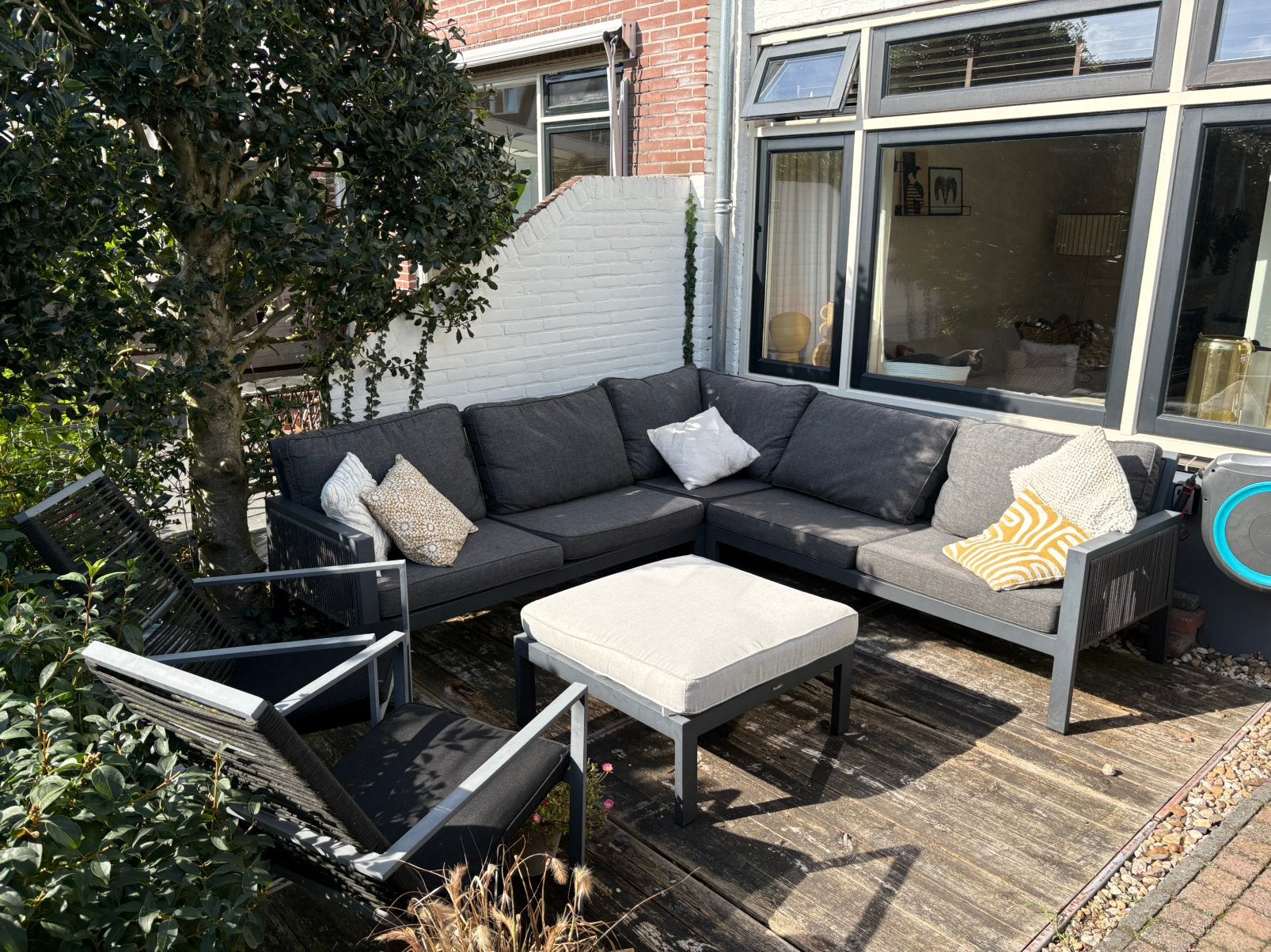 Kees Smit tuinset – loungeset | donkergrijs | 6 personen, Tuin en Terras, Ophalen, Gebruikt, Loungeset, Wicker