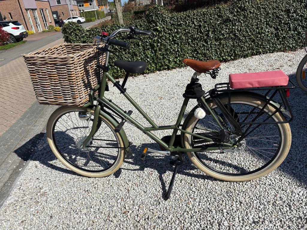 Azor Texel transportfiets/mamafiets met mand en kinderzitje, Velgrem, Versnellingen, 56 cm of meer, Zo goed als nieuw