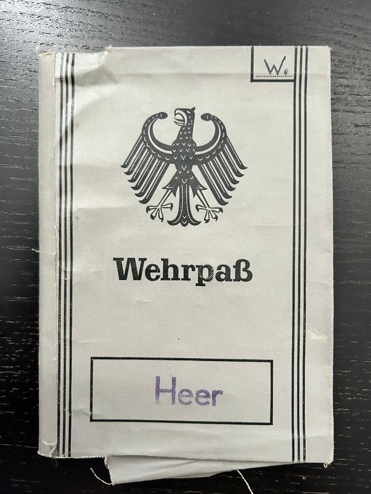 Duitse Wehrpass Bundeswehr Fallschirm-logistiek, Verzamelen, Ophalen of Verzenden, Landmacht, Duitsland, Overige typen