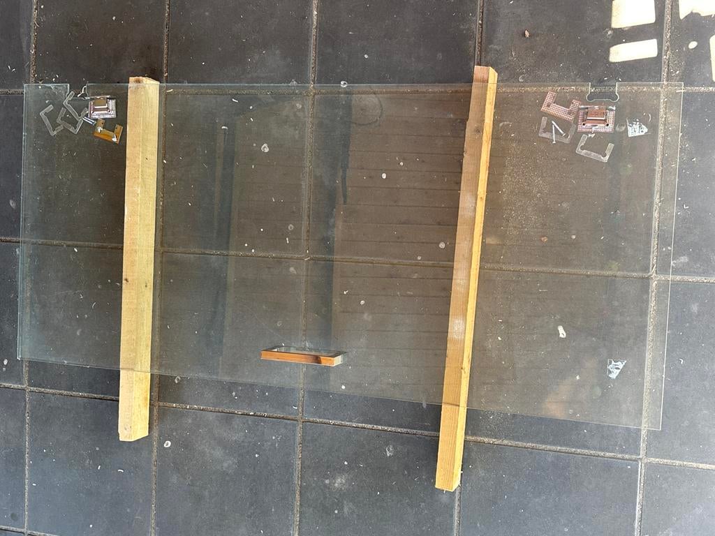 Glazen Douchedeur 199x89 cm, Ophalen, Zo goed als nieuw, Rvs, Overige typen