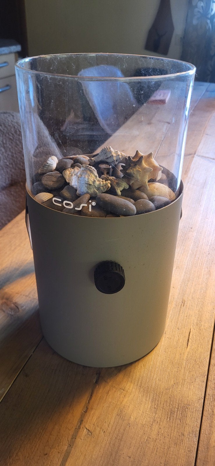 Cosi bio-ethanol sfeerhaard met decoratiestenen, Ophalen of Verzenden, Zo goed als nieuw, Grijs, Metaal