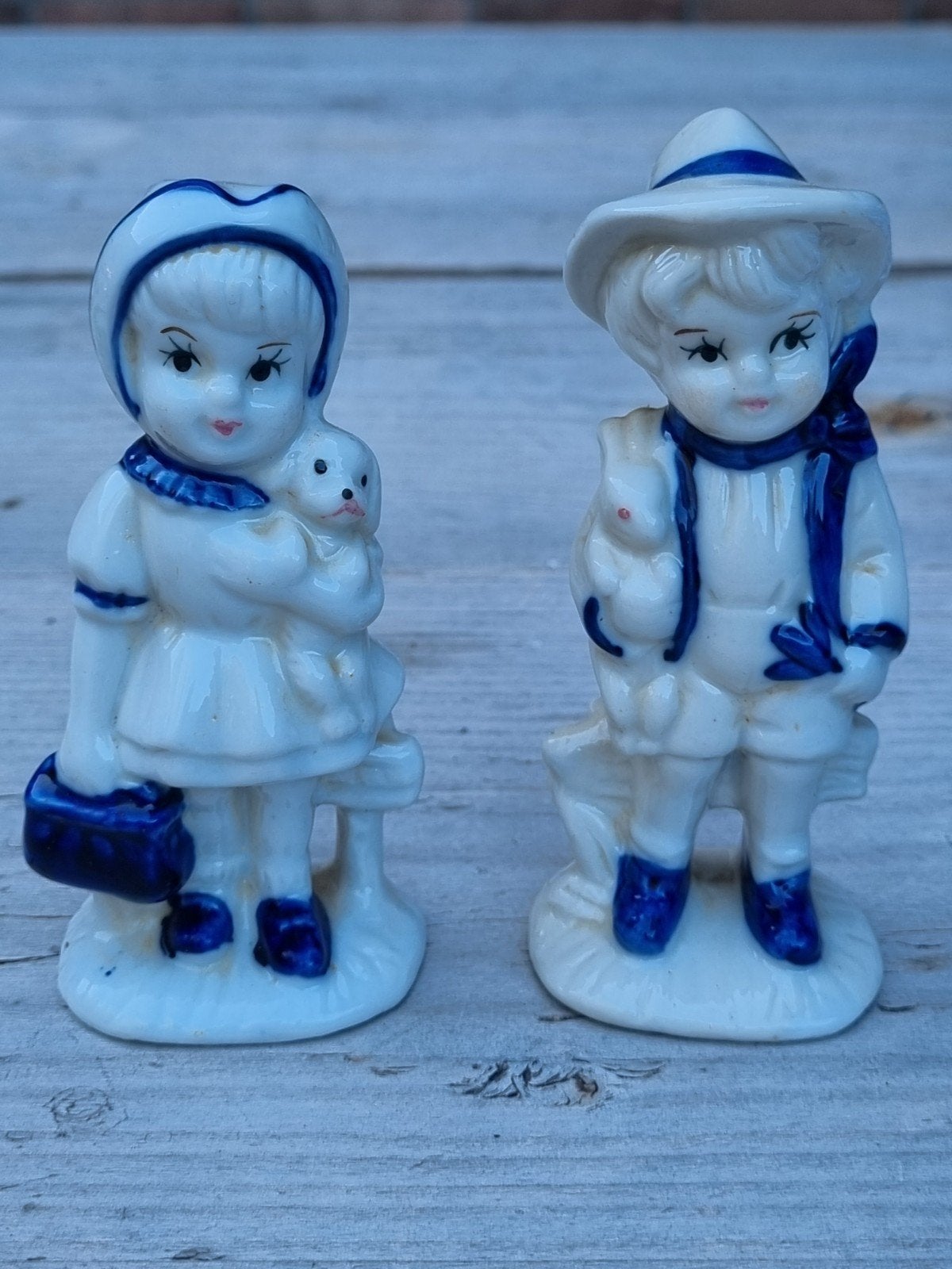Handgeschilderde Delft Blauwe beeldjes, Antiek en Kunst, Antiek | Porselein, Ophalen of Verzenden