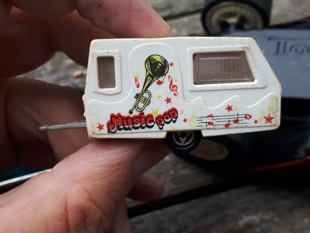 Vintage Majorette caravan + grote Matchbox tractor, Ophalen of Verzenden, Gebruikt, Auto