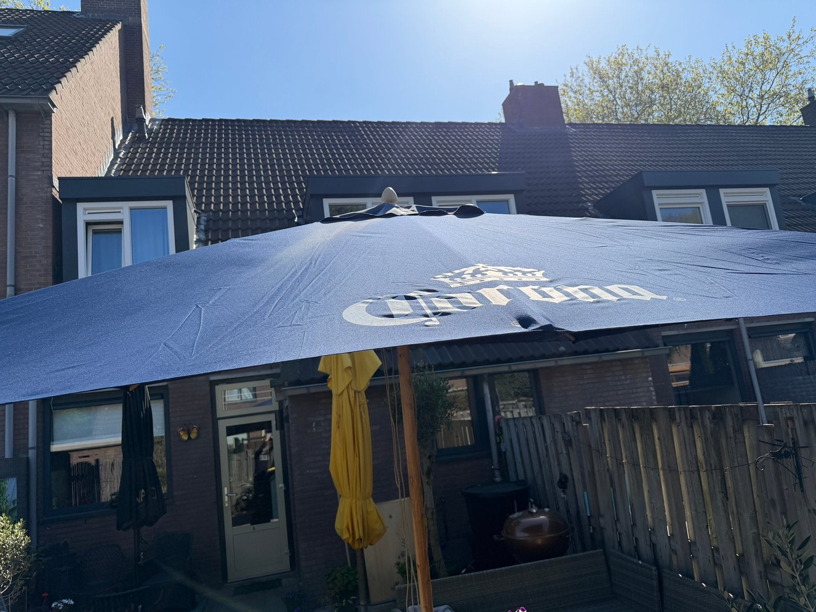 Corona,desperados,heineken,coca cola horeca parasol 4x4, Ophalen, Nieuw, 3 tot 4 meter, Stokparasol
