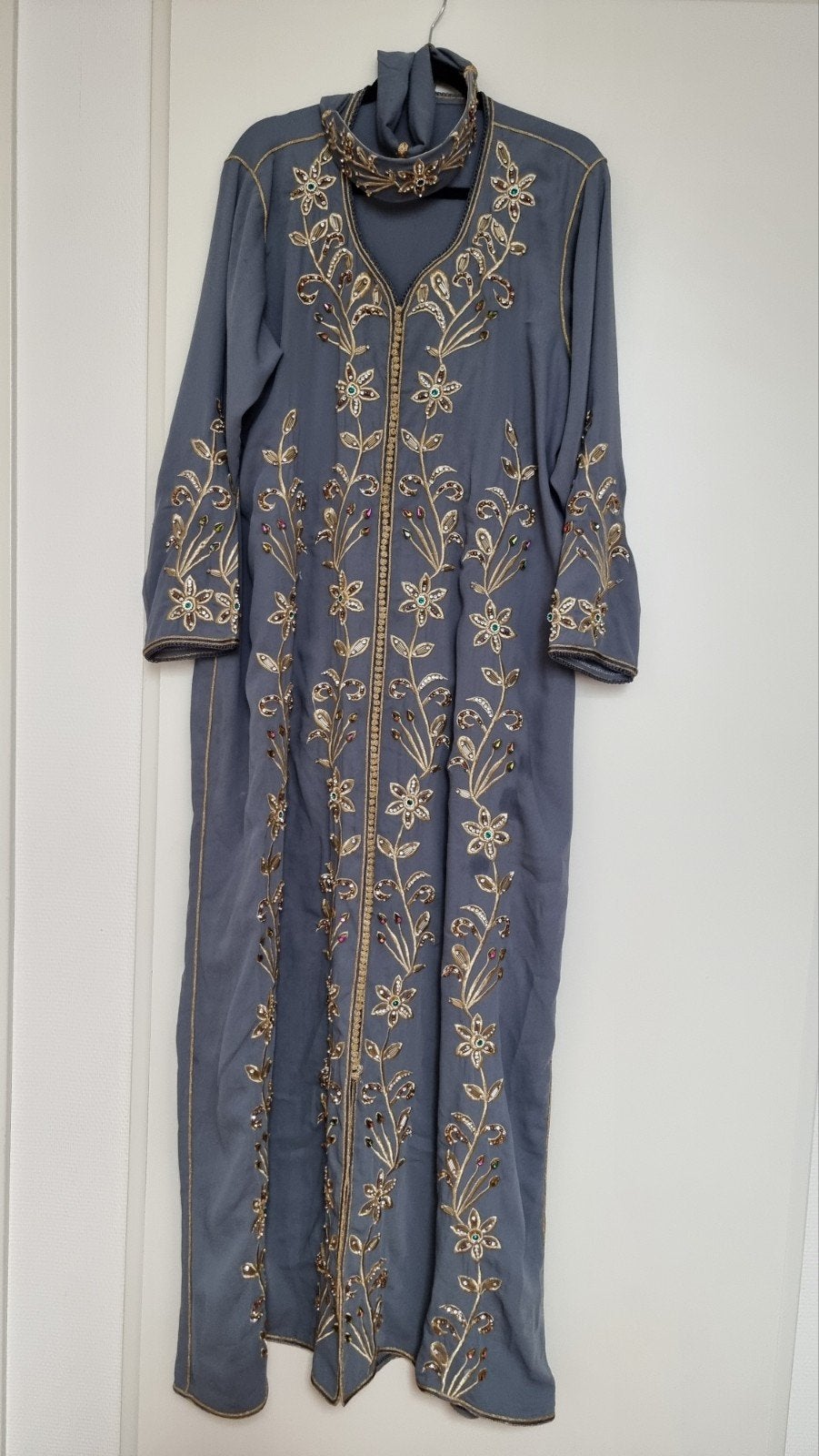 Marokkaanse vrouwen jurk (takshita/takchita) grijs, Overige typen, Zo goed als nieuw, Grijs, Ophalen