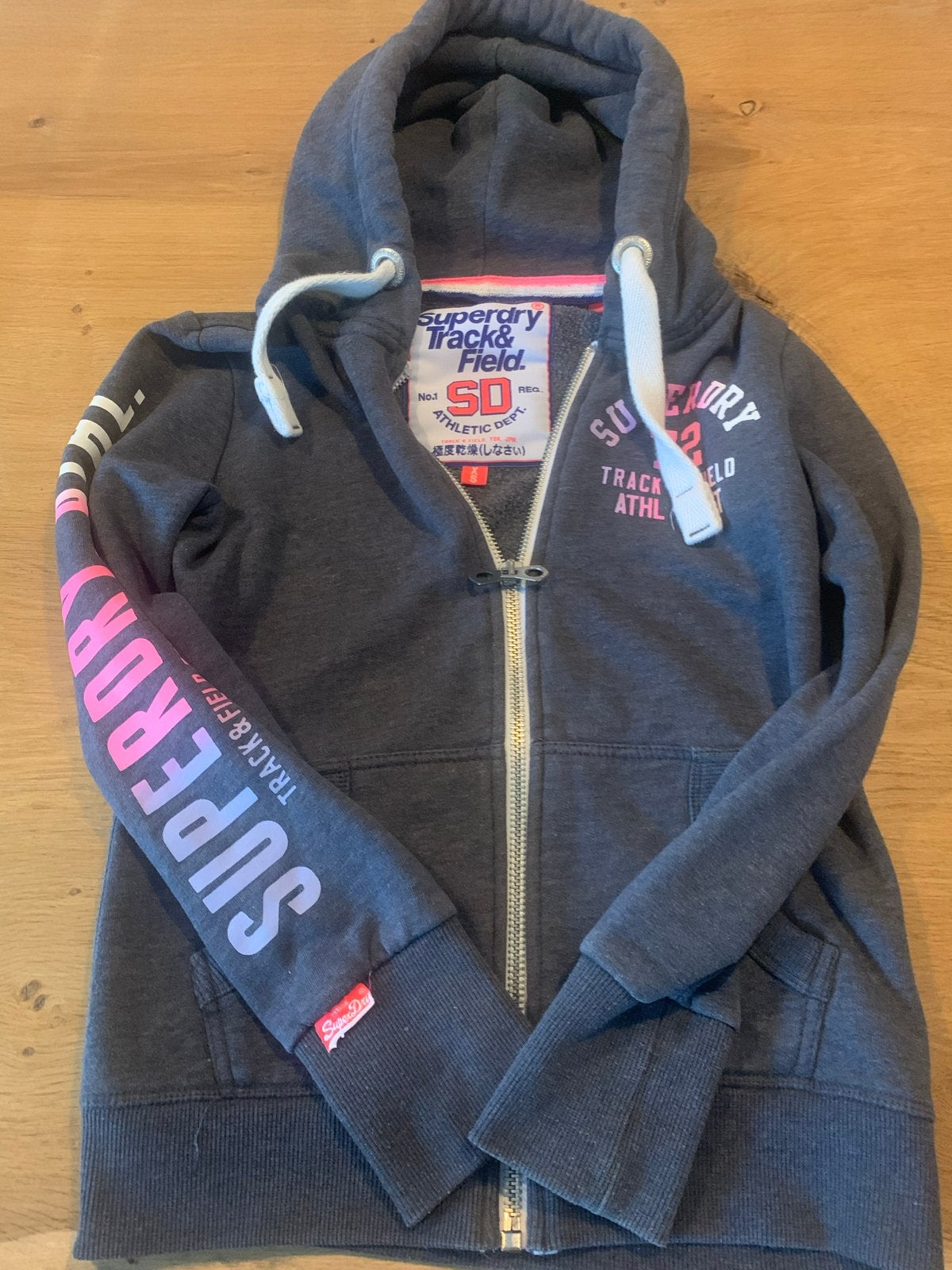 Superdry Track & Field Hoodie - Maat XS, Ophalen of Verzenden, Zo goed als nieuw, Maat 34 (XS) of kleiner, Grijs