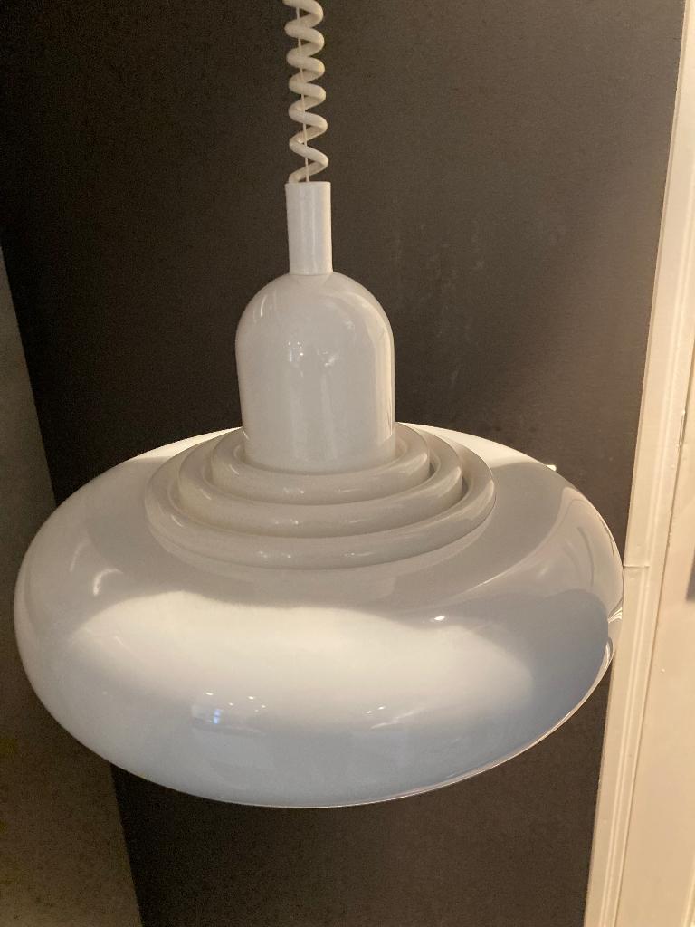 Ufo design hanglamp Knud Christensen Electrics jaren 70, Ophalen, Zo goed als nieuw, Glas, Design