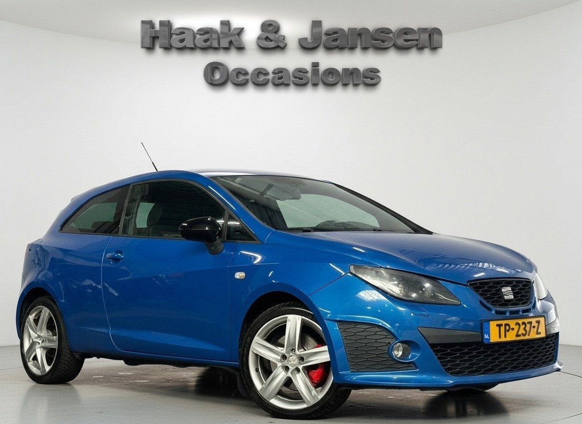 Seat Ibiza SC 1.4 TSI Cupra DSG Navi Carplay Clima Cruise, Euro 5, Stof, Gebruikt, Zwart