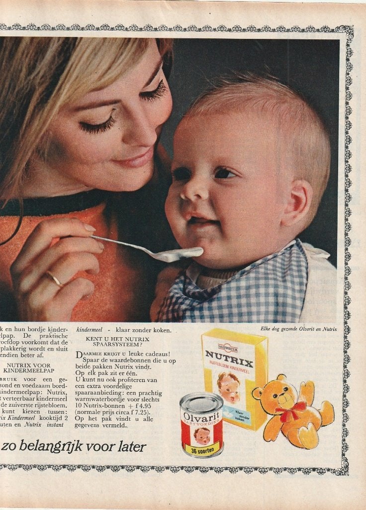 Retro reclame 1966 Nutricia baby voeding goed voor later, Verzenden, Overige typen