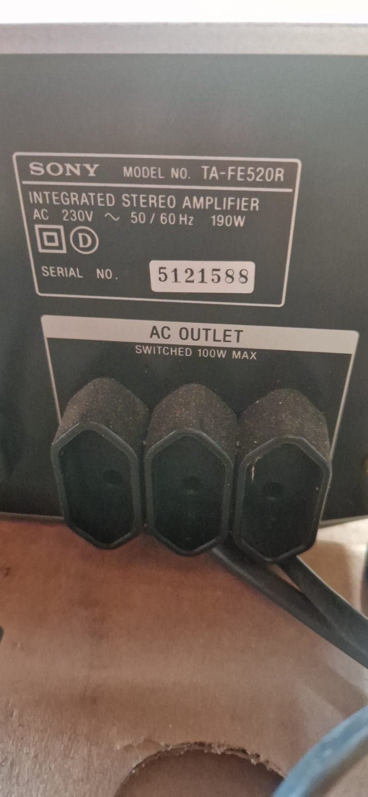 Sony TA-FE520R Geïntegreerde Stereo Versterker, Gebruikt, Ophalen of Verzenden, Sony, 120 watt of meer
