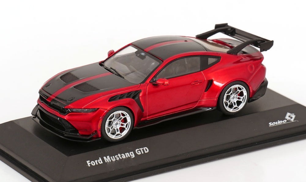 Ford Mustang GTD 2025 Rood Metallic / Zwart 1-43 Solido, Solido, Tschuiten@hotmail.com, Auto, Solido