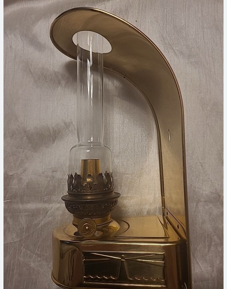 Vintage D.H.R. Holland Den Haan Rotterdam Messing Olielamp, Antiek en Kunst, Ophalen of Verzenden