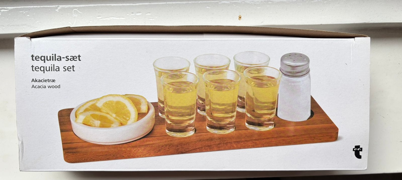 Tequila set met houten plank, 6 glaasjes en zoutvaatje, Overige typen, Hout, Nieuw, Ophalen of Verzenden