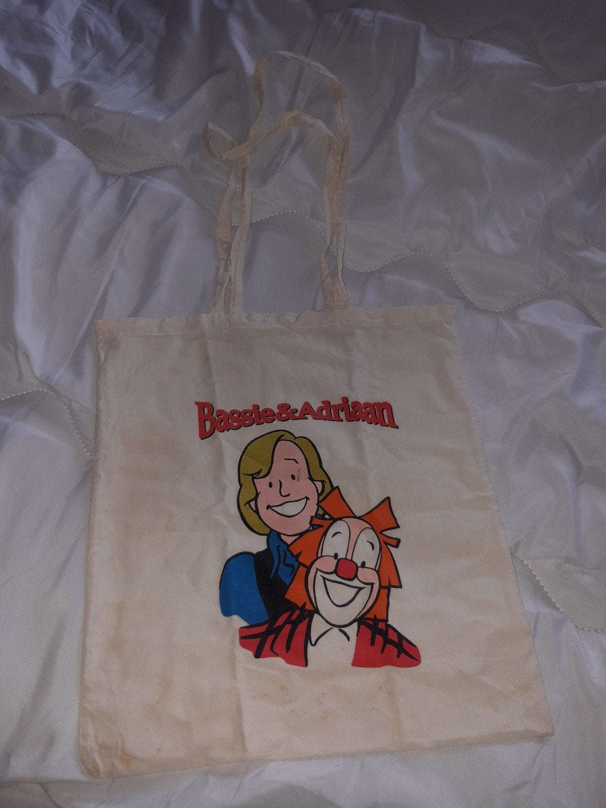 Vintage Bassie & Adriaan katoenen tas, Verzenden, Gebruikt