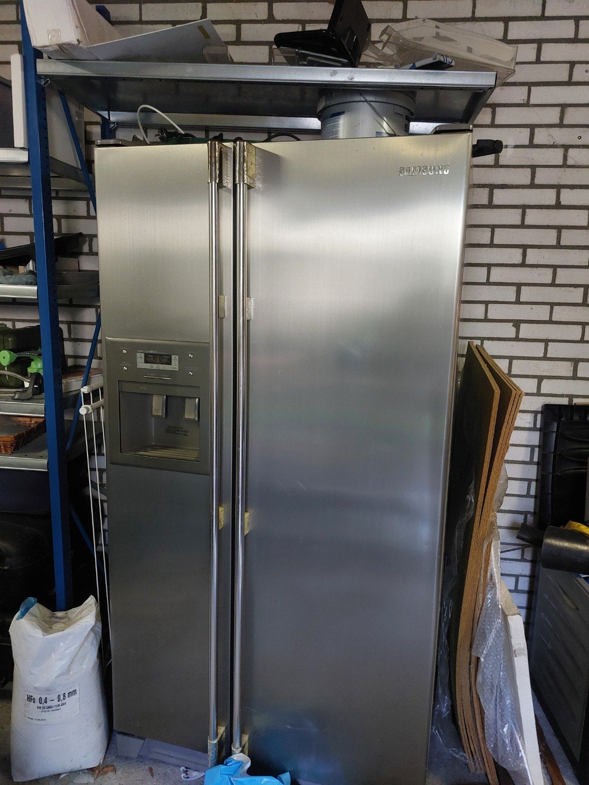Defecte Samsung Amerikaanse koelkast - gratis af te halen, Witgoed en Apparatuur, 200 liter of meer, 60 cm of meer, Met aparte vriezer