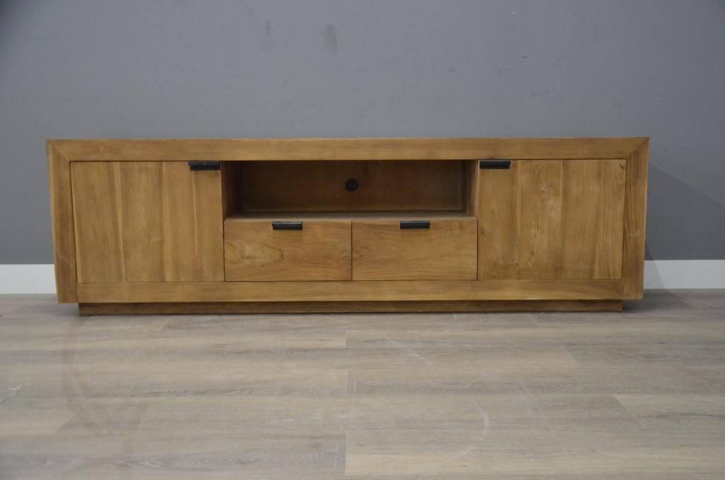 Tv meubel Manhattan 200 cm, Verzenden, 150 tot 200 cm, Teakhout, Nieuw