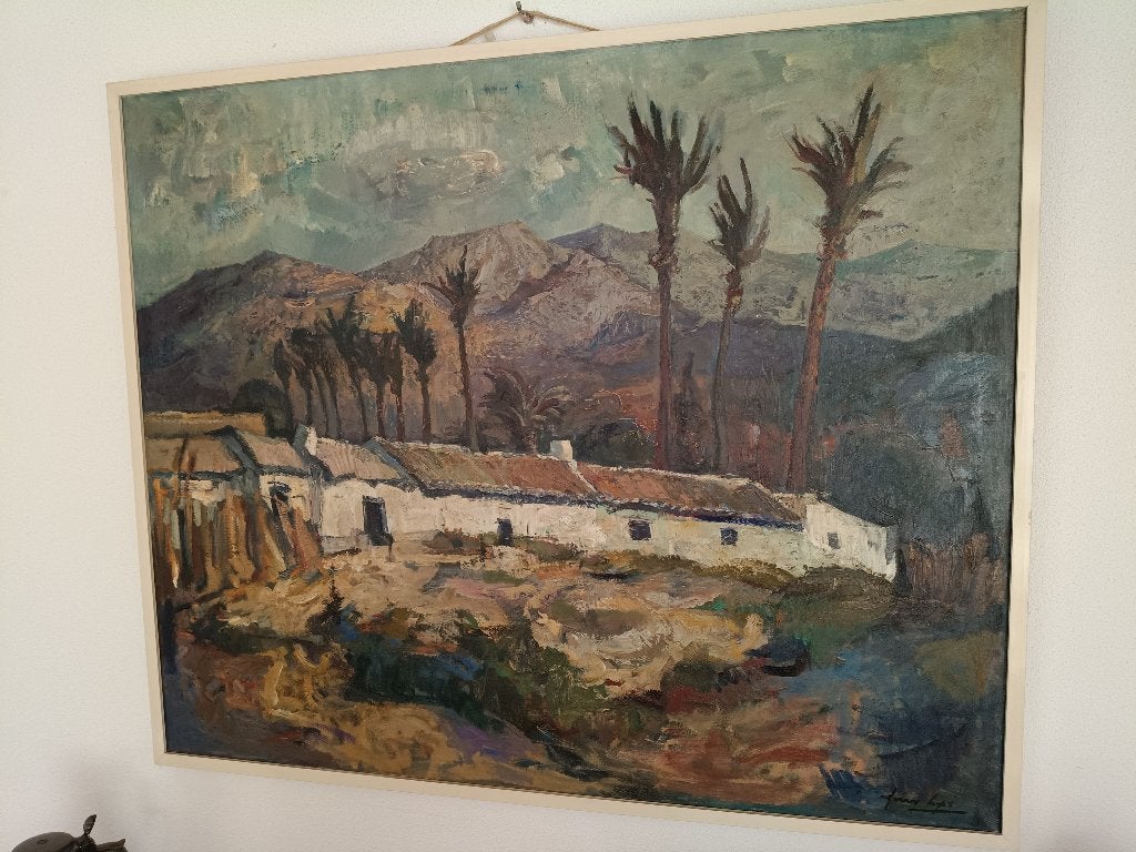 Groot schilderij - Harry Lips, Ophalen, Ingelijst, Landschap