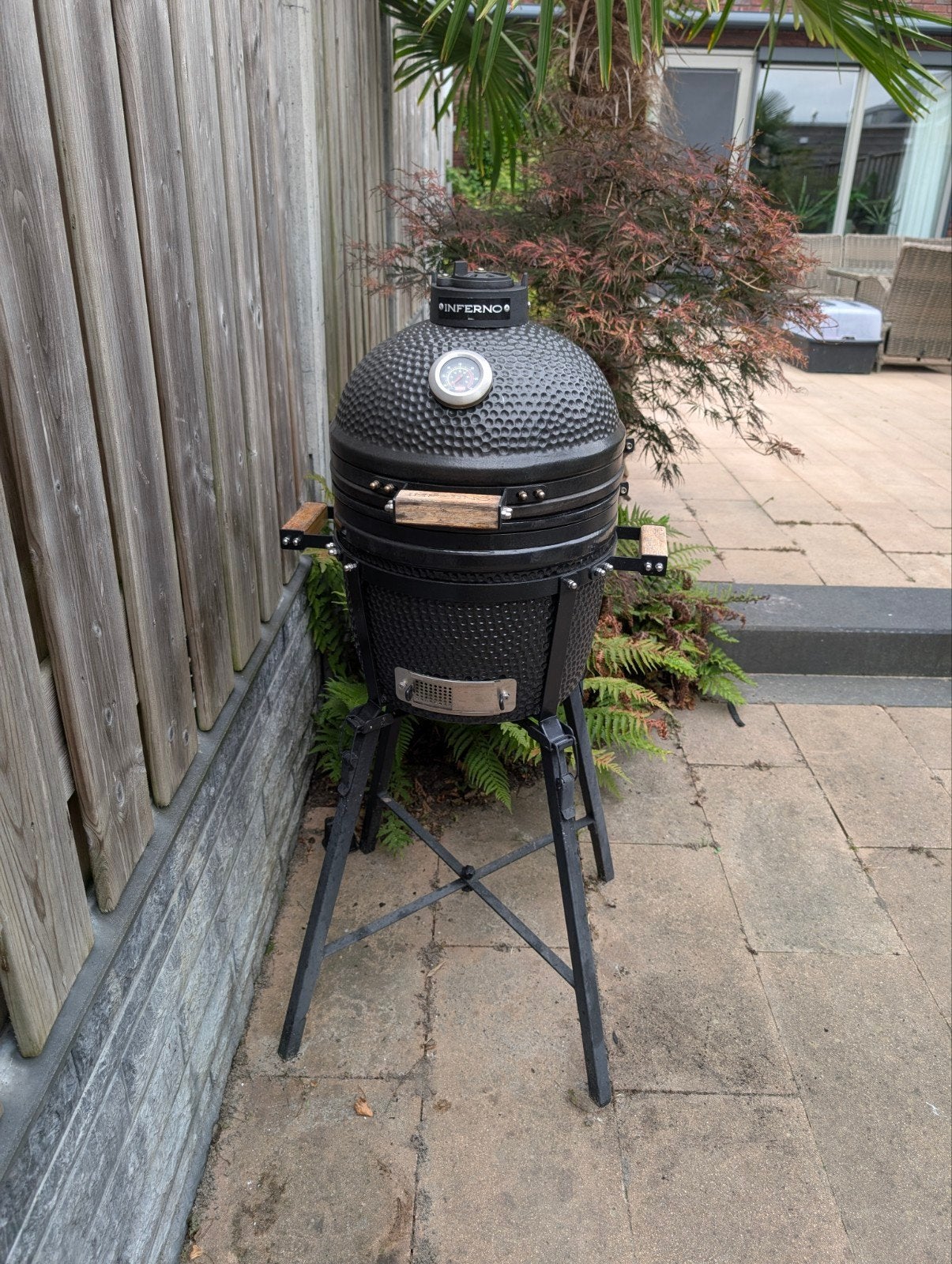 kamado inferno compact compleet, Tuin en Terras, Ophalen, Gebruikt, Inferno, Met accessoires