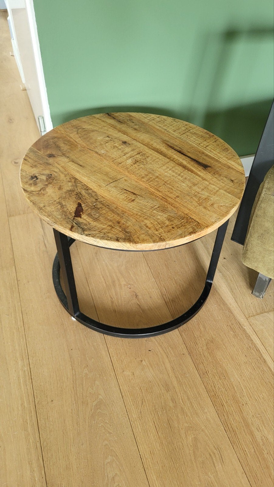 Mango Houten Bijzettafel/Plantentafel - 50cm Rond, 45 tot 60 cm, Minder dan 55 cm, Rond, Ophalen of Verzenden