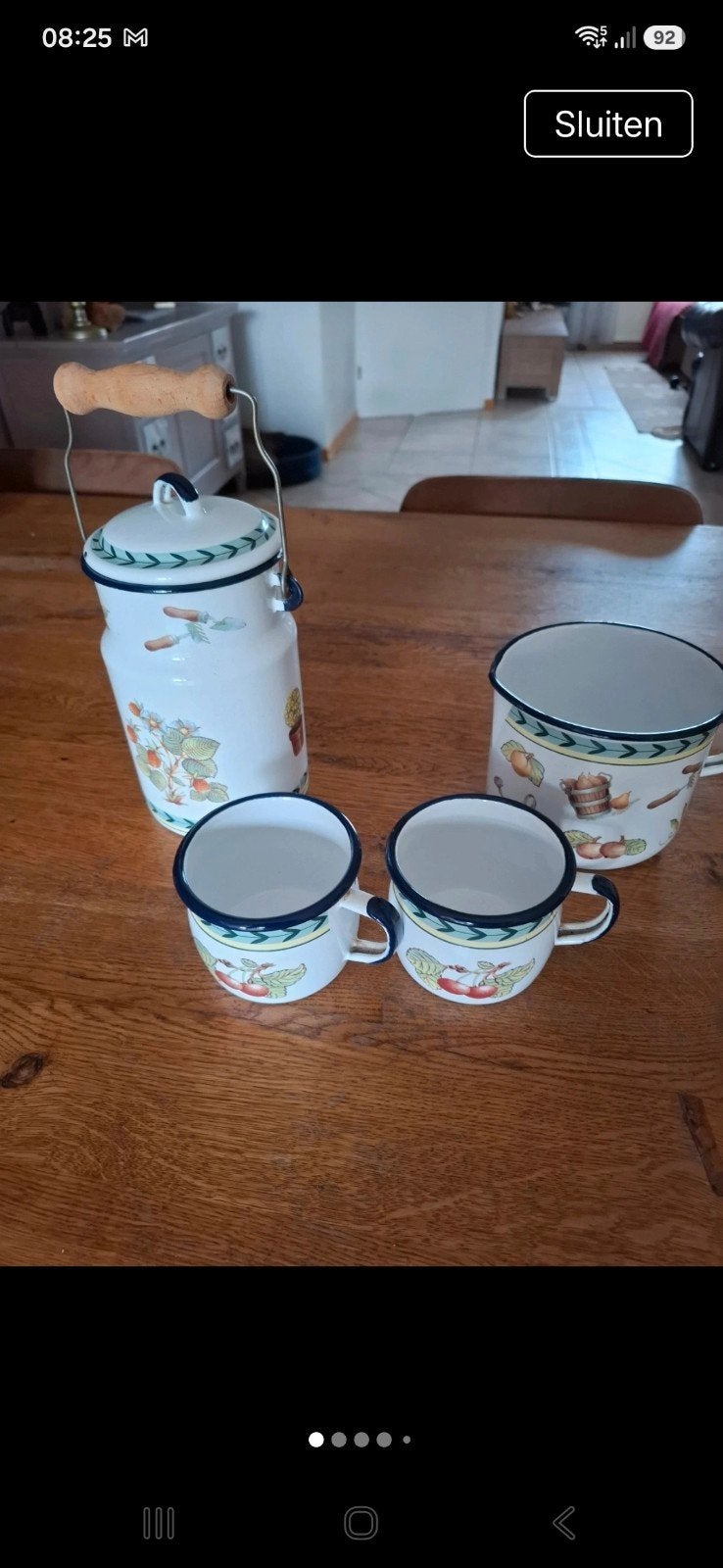 Vintage Villeroy & Boch French Garden emaille set, Ophalen of Verzenden