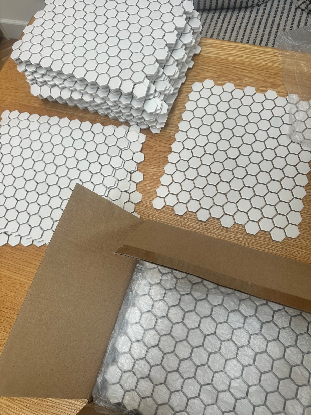 7m2 Hexagon vloertegels van The Mosaic Factory, Ophalen, Zo goed als nieuw, Minder dan 5 m², Wandtegels