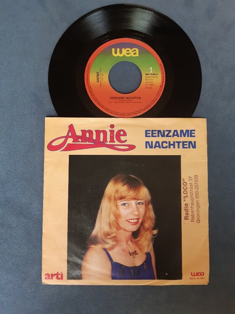 Annie – Eenzame Nachten VG+/VG+, Gebruikt, 7 inch, Ophalen of Verzenden, Nederlandstalig
