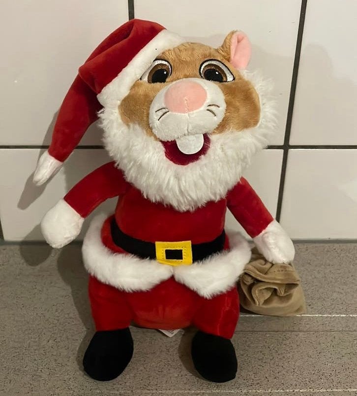 Kerstman hamster Albert Heijn pluche kerst, Ophalen of Verzenden, Zo goed als nieuw