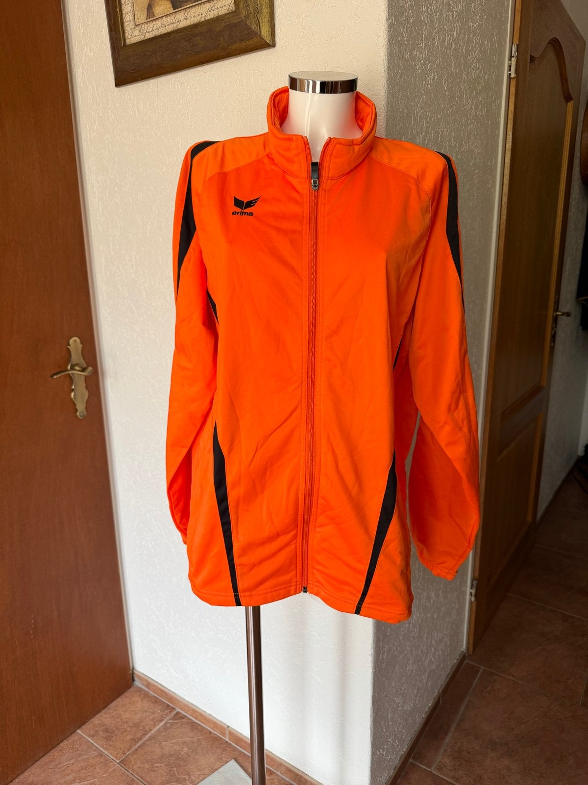 Erima sportjack - Oranje met zwart - Maat 44/46, Maat 38/40 (M), Oranje, Ophalen of Verzenden, Fitness of Aerobics